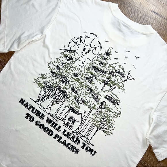 H&M “Nature Will Lead You To Good Places” Loose Fit Graphic T-Shirt, Size L - Picture 8 of 10